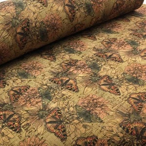 100x140cm Cork leather, green product, Portuguese cork fabric, Printed pattern (40)
