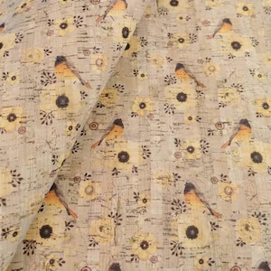 100x140cm Cork fabric by the yard Portuguese cork fabric, Printed pattern (39)