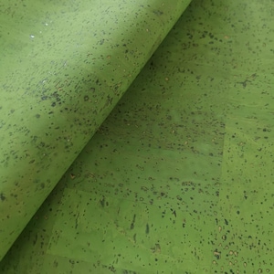 Cork Leather, Portuguese cork fabric pistachio green 68x50cm / 26.77''x19.69''