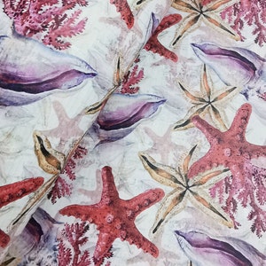 Portugisiskt korktyg, sött marint mönster på vit rustik kork 68 x 50 cm / 26,77''x19,69'' (354)