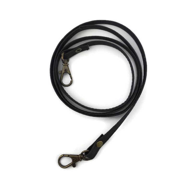 1 Black Cork Leather Handbag Strap 120 Cm With Antique Brass Etsy