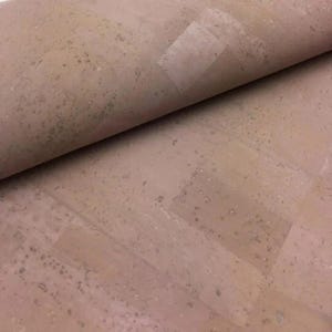 100 x 136 Cm コルクレザー、グリーン製品、ポルトガル製コルク生地 ライトピンク