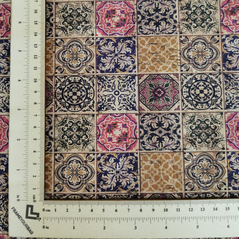 Portuguese Cork Fabric by the Yard, Printed Pattern 68x50cm / 26.77 ...
