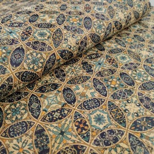 100x140cm Cork leather, green product, Portuguese cork fabric, Printed pattern (35)