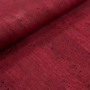 100x136cmCork leather, green product, Portuguese cork fabric Bordeaux