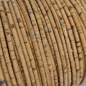 Cork Cord -1 meter/ 39 in  - 3 mm Genuine Cork Cord Rainbow(European product) REF-533