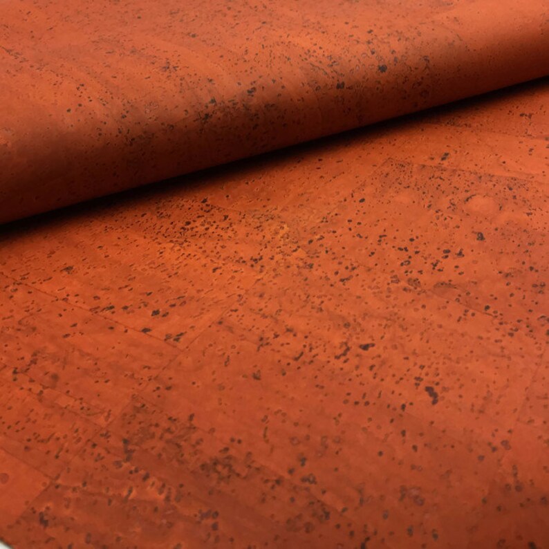 Portuguese cork fabric Orange 68x50cm / Etsy