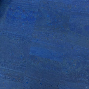 68x50cm Royal Blue Portuguese cork fabric, Royal Blue Cork Leather 26.77''x19.69'' image 3