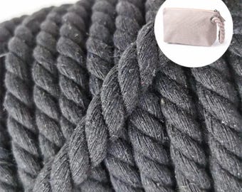 1 mètre de corde en coton, fabriquée à partir de fil de coton de haute qualité, corde épaisse, corde épaisse en macramé