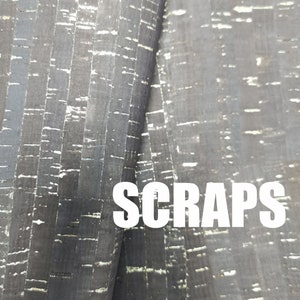 scrap - Cork Fabric Rustic Navy Blue with silver flecks - Portuguese cork leather