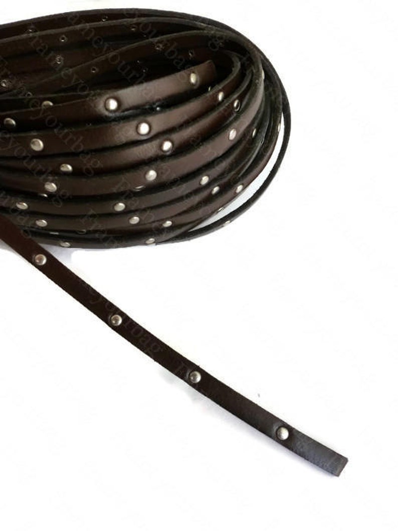 Leather Lacing 1 Meter39.37in 5mm Leather With Studstmoro Etsy