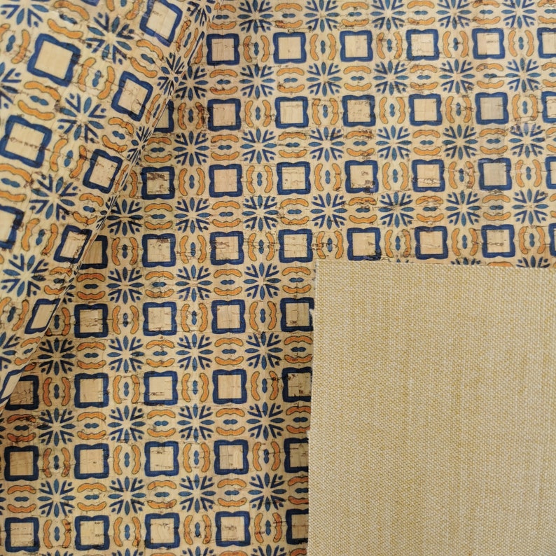 Portuguese Cork Fabric, Printed Pattern 68x50cm / 26.77''x19.69'', (5 ...