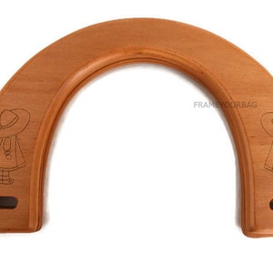 1 pair of wood bag handles honey color 18cmX12cm 7,09 inX4,72 in WH22 image 1