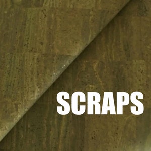 scrap - Cork Leather, Portuguese cork fabric army green