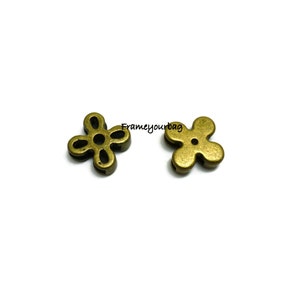 10 ZAMAK Beads flower  Antique Brass.Ø 10mmx2mm (ZK481)