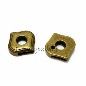 10% OFF4 Beads bronze color fitting flat strip leather or other  Ø 20mmx3mm ( ZK67)