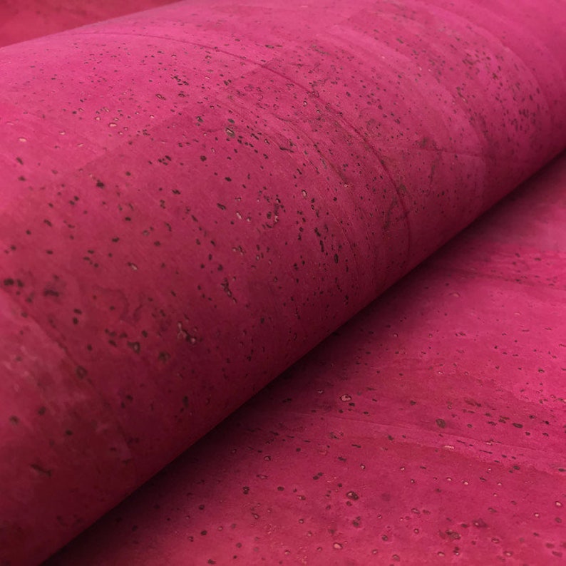 Cork Fabric Pink Fuchsia 50x68 cm Portuguese cork leather 27.50x20
