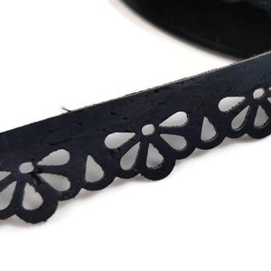 Cordon de liège - Bordure en dentelle de liège bleu - Fournitures de couture en liège - REF-436