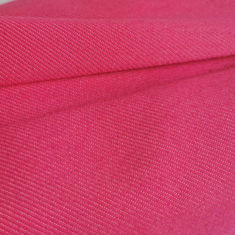 Pink Denim Fabric by the Yard Jeans Cotton Fabric Jeans Etsy