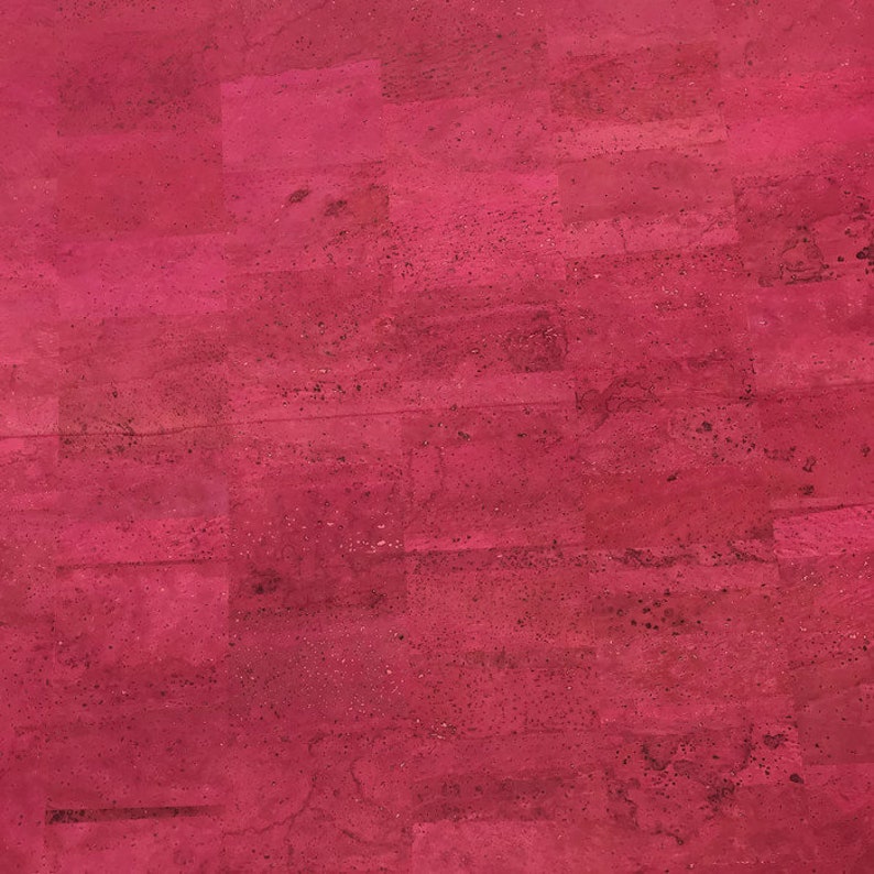 Portuguese cork leather 27.50x20 Cork Fabric Pink Fuchsia 50x68 cm