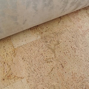 Cork 5.91&#39;&#39;x8.66&quot; CORK applied to Leather for body /strength Thick 1mm, Natural cork