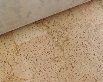Cork 5.91''x8.66" CORK applied to Leather for body /strength Thick 1mm, Natural cork