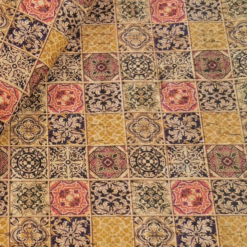 Portuguese Cork Fabric by the Yard Printed Pattern 68x50cm / Etsy UK