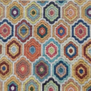 Embroidery printed pattern on White Rustic Cork 50 x 68 cm (J383)