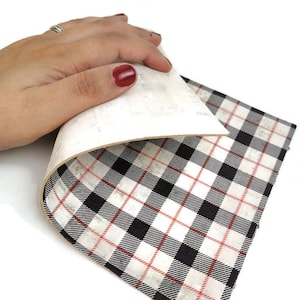 Cork 5.91''x8.66" Double sided Cork Fabric Plaid and White for body/strength Thick 2mm