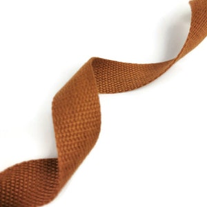 Nastro di cotone twill marrone chiaro da 25 mm tagliato a misura, nastro di cotone (5 metri)