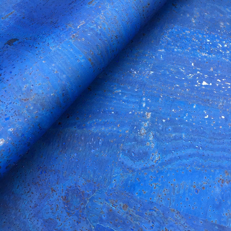 68x50cm Royal Blue Portuguese Cork Fabric Royal Blue Cork Etsy