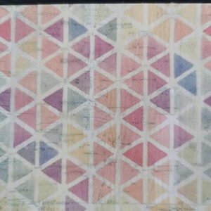 15.5x11cm / 6.1''x4.3'' Portuguese cork fabric, Geometric printed pattern on White Rustic Cork (J073)