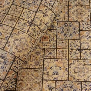 100x140cm Cork leather, green product, Portuguese cork fabric, Printed pattern (67)