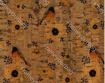 100x140cm Cork fabric by the yard Portuguese cork fabric, Printed pattern (39)