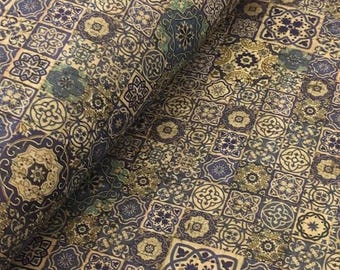 100x136cm Cork leather, green product, Portuguese cork fabric, Printed pattern (7)