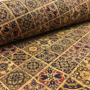 100x140cm Cork leather, green product, Portuguese cork fabric, Printed pattern (72)