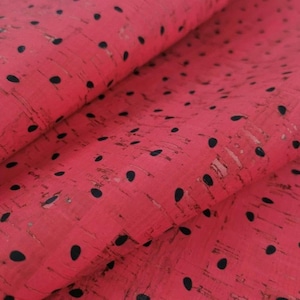 15.5x11cm / 6.1&#39;&#39;x4.3&#39;&#39; Portuguese cork fabric, Watermelon printed pattern on Natural Rustic Cork (J312)