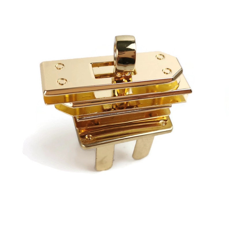 Golden clutch lock /CHIUSURE CON GIRELLO/ clutch purse lock /twist lock/ 41mmx19mm va3823 FL07 image 6