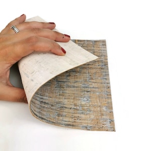 Cork 5.91''x8.66" Double sided Cork Fabric White and Jeans for body/strength Thick 2mm