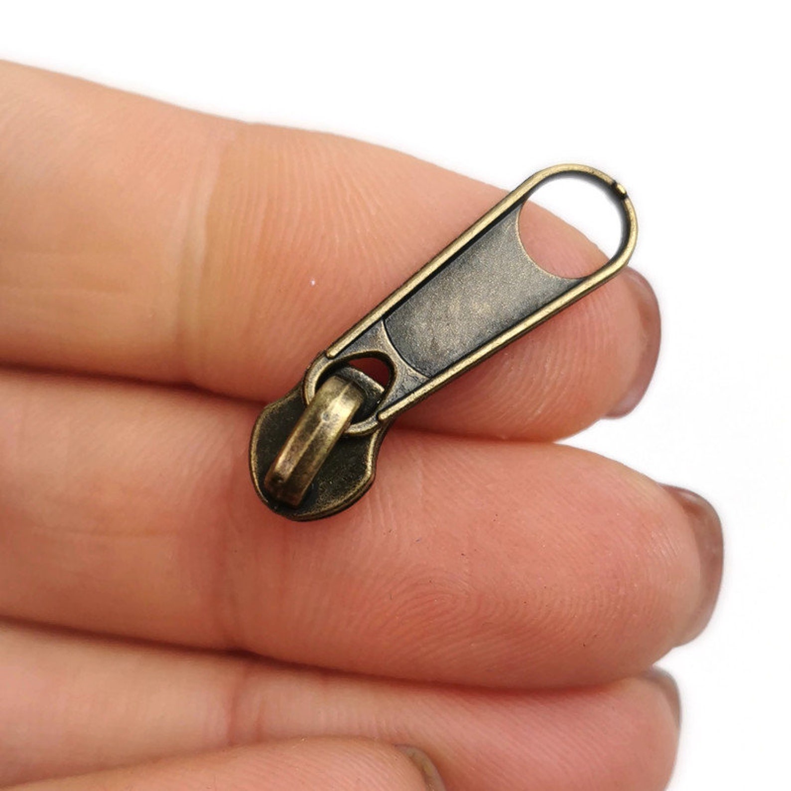 20 Antique Brass Zipper Pulls for 4 Nylon Coil Zipper by the Etsy