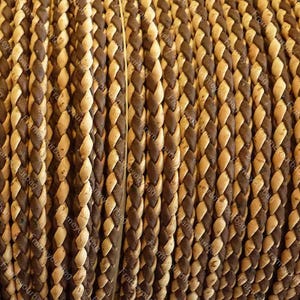 5mm Brown and natural round braided bolo cord jewelry supply