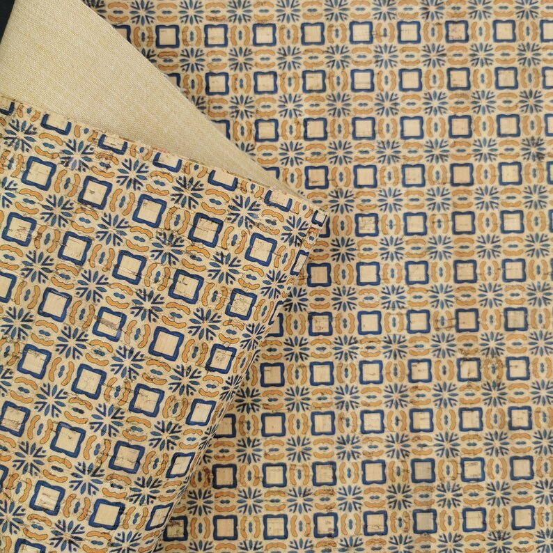 Portuguese Cork Fabric, Printed Pattern 68x50cm / 26.77''x19.69'', (5 ...