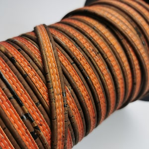 10mm Portuguese orange and brown Cork strip REF-175
