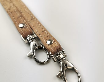 1 Genuine leather cork handbag handle,bag strap,purse strap,purse handles,120cm silver hardware