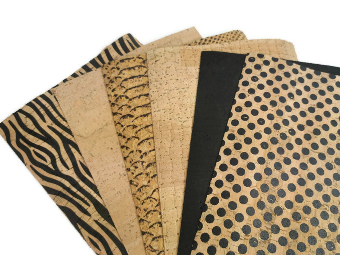 6 Cork fabric Scrap Scrap Cork Fabric Assortment DIY Etsy