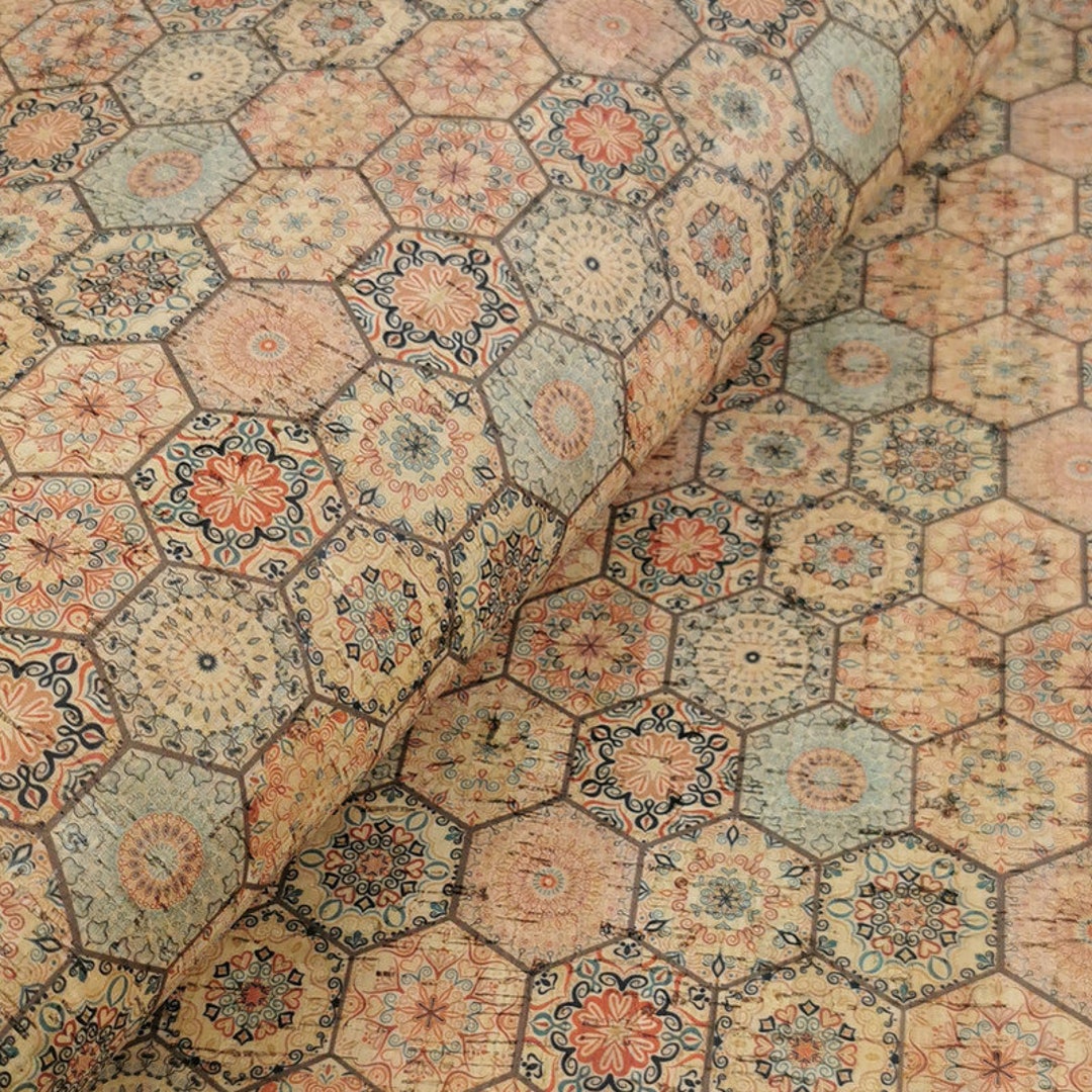 Portuguese Cork Fabric, Printed Pattern 68x50cm / 26.77''x19.69'', (61 ...