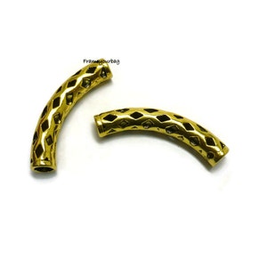 4 ZAMAK Beads tube  antique Golden color. Ø 6mm--ZK538