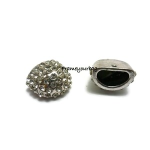 10% OFF 2 End Cap - Antique Silver  with brilliant- for use Leather Cord ZK-413