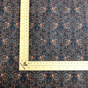 Portuguese cork fabric sheet, Cool henna mehndi flowers Pattern printed on Natural Rustic Cork 68x50cm / 26.77''x19.69'', 142 image 10