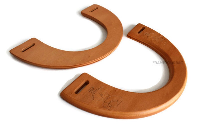 1 pair of wood bag handles honey color 18cmX12cm 7,09 inX4,72 in WH22 image 3